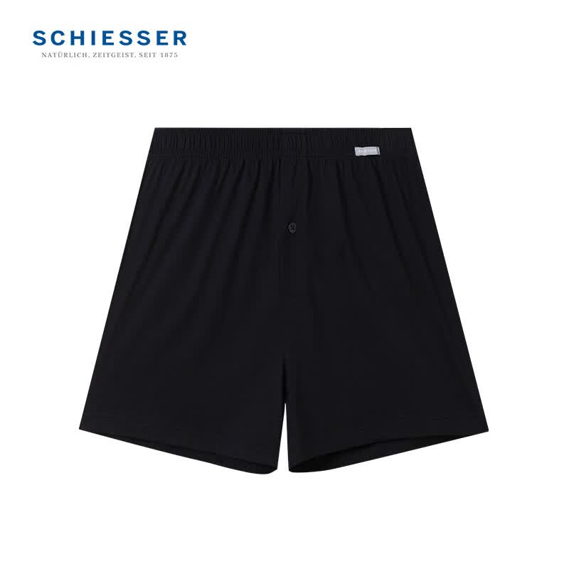  SCHIESSER/舒雅 纯棉透气 男士家居短裤 黑色 L