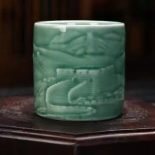 棠门 青瓷悟空浮雕品茗杯