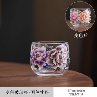 棠门 水晶玻璃变色防烫主人杯