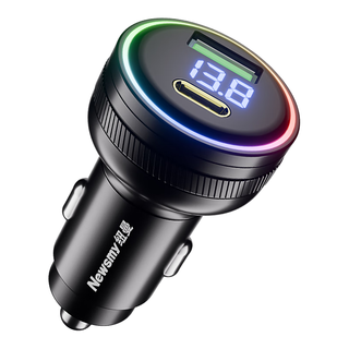 纽曼 车载充电器 PD36W快充 智能数显RGB氛围灯 点烟器转换头
