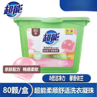 超能 Super 超能馨香依兰柔顺舒适浓缩洗衣液护色香味持久洗衣凝珠 80颗 8g/颗