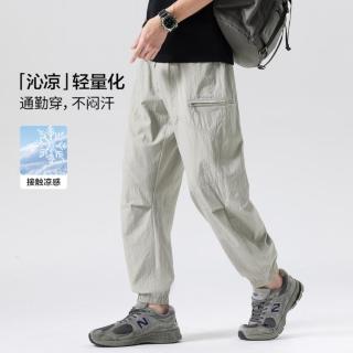 布衣传说 夏季户外工装运动松紧腰束脚裤男式休闲裤