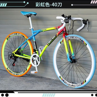 公路自行车成年人单车公路赛变速活飞实心胎高碳钢碟刹山地车