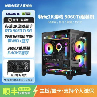 百亿补贴：技嘉 台式电脑 配置一：9600X+5060TI+B650M WIFI+512G+16G