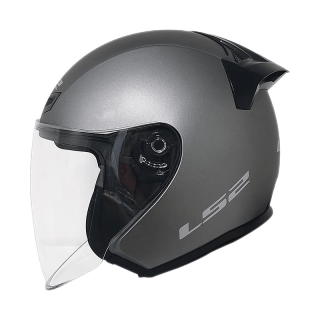 LS2 摩托车头盔半盔 电动车头盔 电瓶车头盔 OF608 哑浅灰 2XL头围59-60