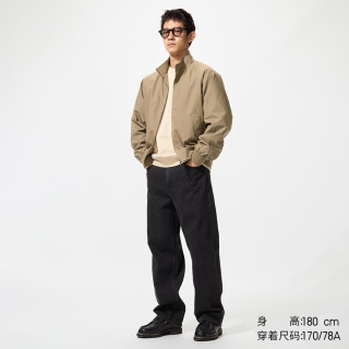 优衣库 男装女装宽松直筒牛仔裤/水洗产品482864 08 深灰色 35 /175/88A
