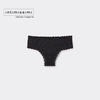 Intimissimi 意舒漫时尚经典轻薄花卉蕾丝中腰巴西裤SCD97B 黑色-019 S