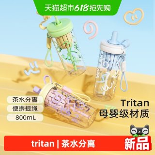 富光 WFS1167-800 Tritan吸管杯 800ml 涂鸦蓝