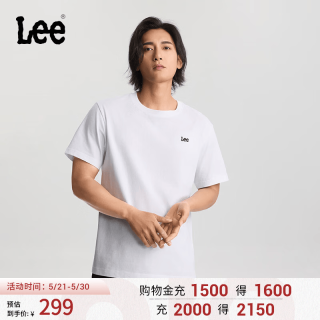Lee 26年春夏新品舒适版圆领小刺绣Logo设计轻薄男短袖T恤