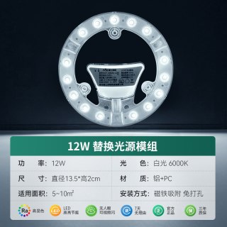 雷士 Lighting 雷士照明 LED替换模组 吸顶灯灯盘 12W 白光 直径13.5cm