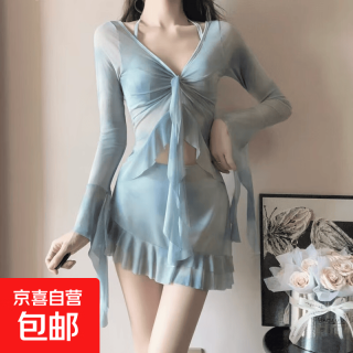 京喜 在逃公主 泳衣女 2026新款 比基尼四件套 性感长袖罩衫 绝美泡温泉