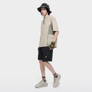 FILA 男装FUSION系列夏季运动T恤男士圆领针织短袖上衣