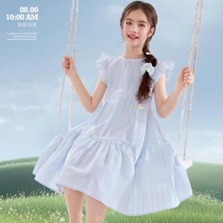 Hello Kitty 女童连衣裙夏装新款2026儿童棉布裙大童度假公主裙