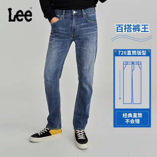 Lee 经典舒适丹宁复古水洗蓝色男士牛仔裤