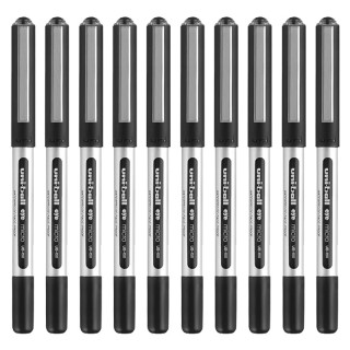 uni UB-150直液式中性笔耐水耐晒走珠笔0.5mm考试财务签字笔 黑色10支/盒