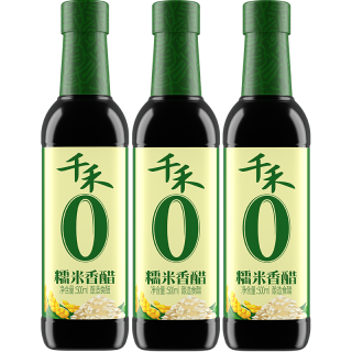 千禾 糯米香醋5度500mL*3瓶  酿造食醋 炒菜炖煮 家用调味