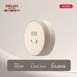 德力西 DEGC3L 移动轨道插座 颜色分类：银桂黄·五孔适配器