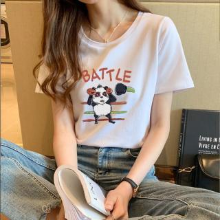 限尺码：JSW//JEANS JSW JEANS 时尚可爱印花纯棉白色短袖T恤女夏季休闲百搭显瘦上衣