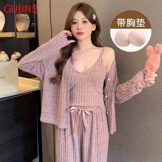 古今 女士三件套睡衣 家居服套装