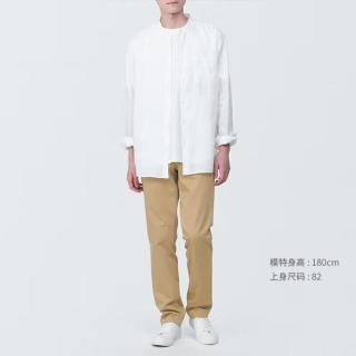 無印良品 MUJI 无印良品 男式 弹力丝光斜纹修身裤 男士长裤休闲裤春季