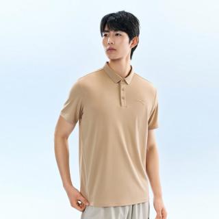 安踏 型动polo衫翻领短袖t恤男士夏季透气商务通勤针织运动上衣男