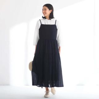 無印良品 MUJI 女式 强捻吊带连衣裙