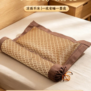 艾草凉席枕 夏凉枕  艾草连体枕