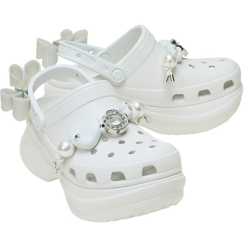 Crocs 卡骆驰 复古小鲸鱼厚底洞洞鞋 女士拖鞋