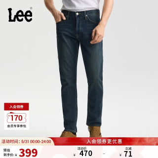 Lee 男士春夏新品标准中腰直筒牛仔裤 726