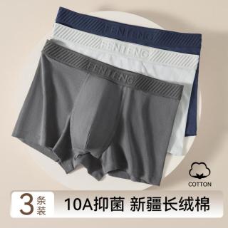 芬腾 长绒棉3条装高端轻奢商务通勤短裤舒适透气男内裤