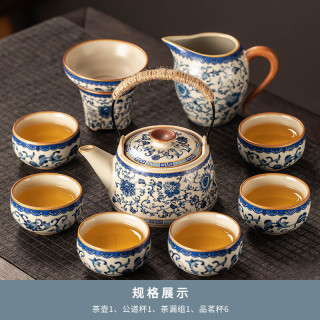 茉舟 汝窑风格陶瓷茶具套装 10件套 米黄