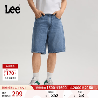 Lee 宽松直筒 男士牛仔短裤