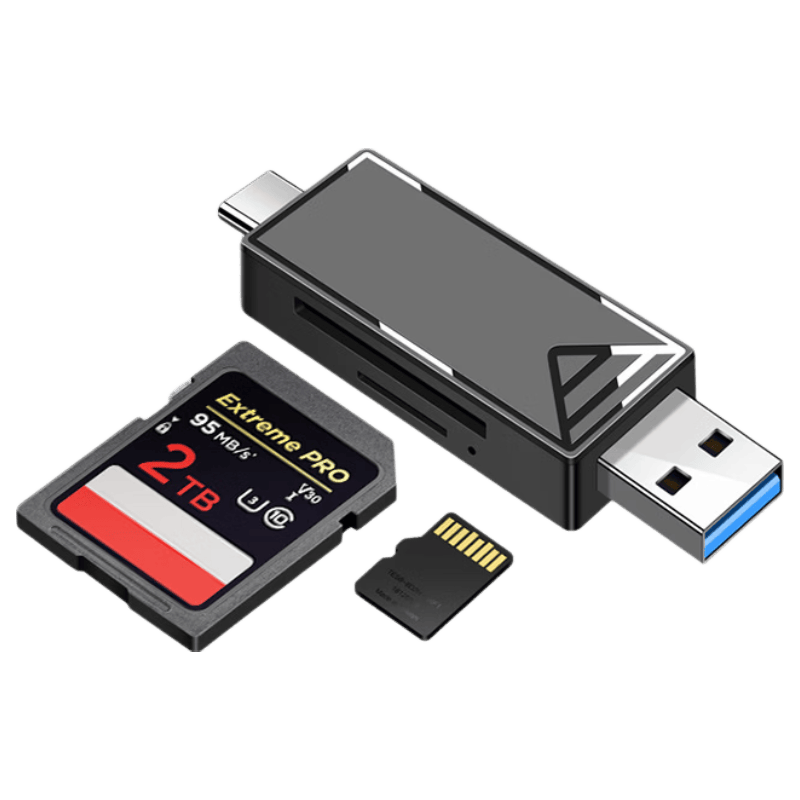 可芝 X31BK USB3.0高速双卡读卡器 黑色
