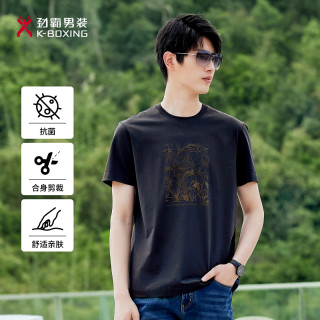 劲霸男装 夏日棉混纺亲肤舒适时尚休闲短袖T恤│NTPN2696