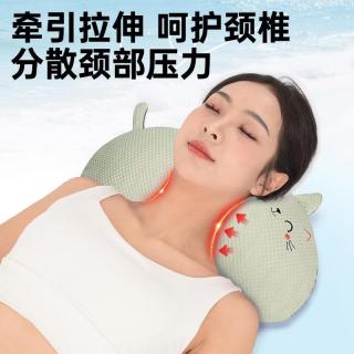凉感冰豆豆荞麦颈椎猫枕可拆洗 枕头 48*20