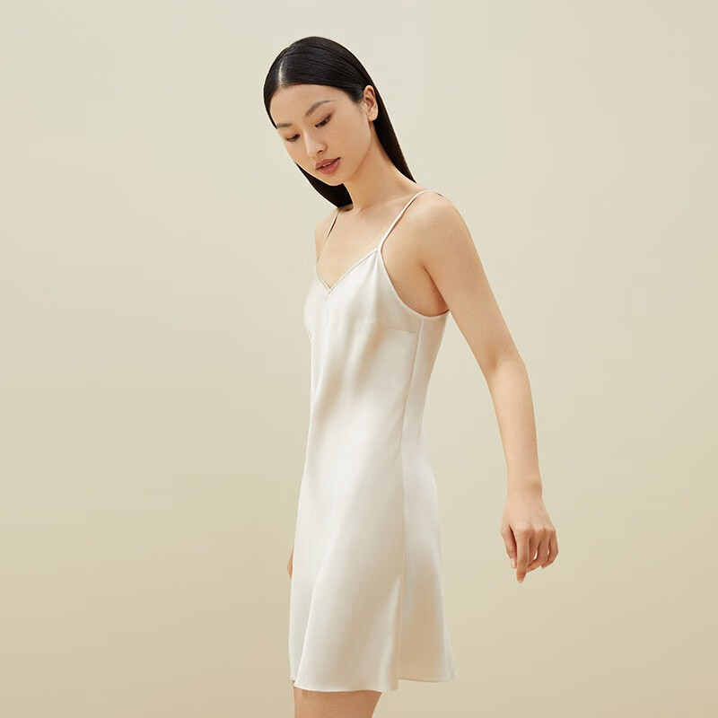 金三塔 真丝睡衣女 100%桑蚕丝 系带晨袍 L
