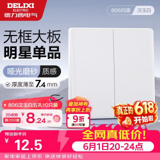 德力西 CD806 PLD862K1 开关插座 哑光磨砂 汉玉白