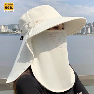 夕纪 全方位防晒紫外线透气面罩夏季护颈一体帽