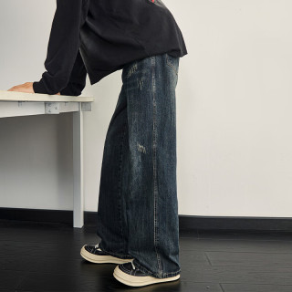 错搭 男士直筒宽松阔腿休闲牛仔裤 2026年新款