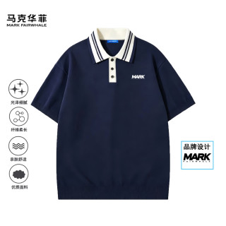 移动端、京东百亿补贴：马克华菲 短袖polo衫男夏季新款文艺校园风时尚翻领潮流t恤男装 藏青XL
