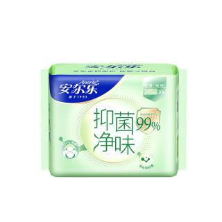 安尔乐 抑菌净味超薄纯棉日用卫生巾245mm*10片装