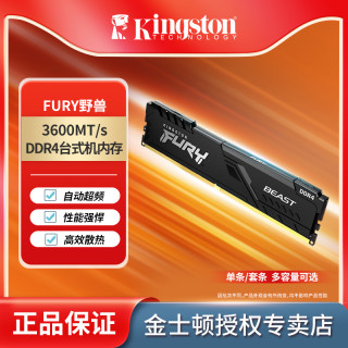 金士顿 野兽DDR4 3600内存条 高效 高速 电竞 高性能 严选 游戏