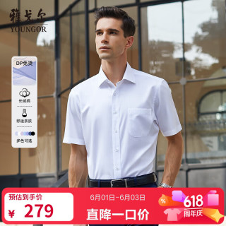 移动端、京东百亿补贴：雅戈尔 DP免烫 男士短袖衬衫 41