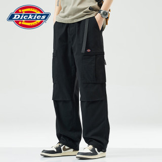 移动端、京东百亿补贴：Dickies 帝酷适工装裤男2026夏季美式复古休闲裤男潮牌多口袋宽松直筒裤男 黑色  XL