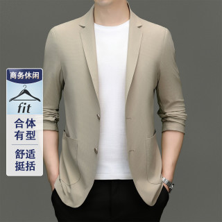 杉杉 SHANSHAN 杉杉 男式商务通勤西服 秋季简约透气舒适时尚纯色外套