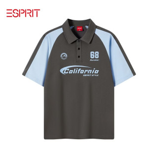 Esprit 男士撞色翻领POLO衫