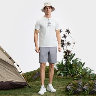 FILA 男装男式运动休闲裤男士户外简约透气舒适基础日常梭织五分裤