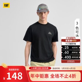 CAT 男士基础内搭T恤衫 圆领纯棉上衣运动短袖