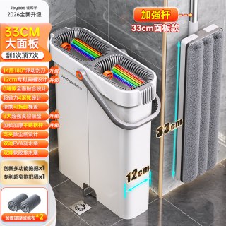 佳帮手 JBS-M03 佳帮手拖把家用一拖净免手洗 33CM拖把双刮桶+14重浮动刮刀+2块原装布