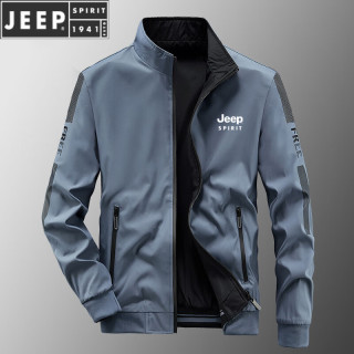 JEEP SPIRIT 夹克男士春秋款立领宽松双面穿冬季青中年商务茄克衫加棉外套